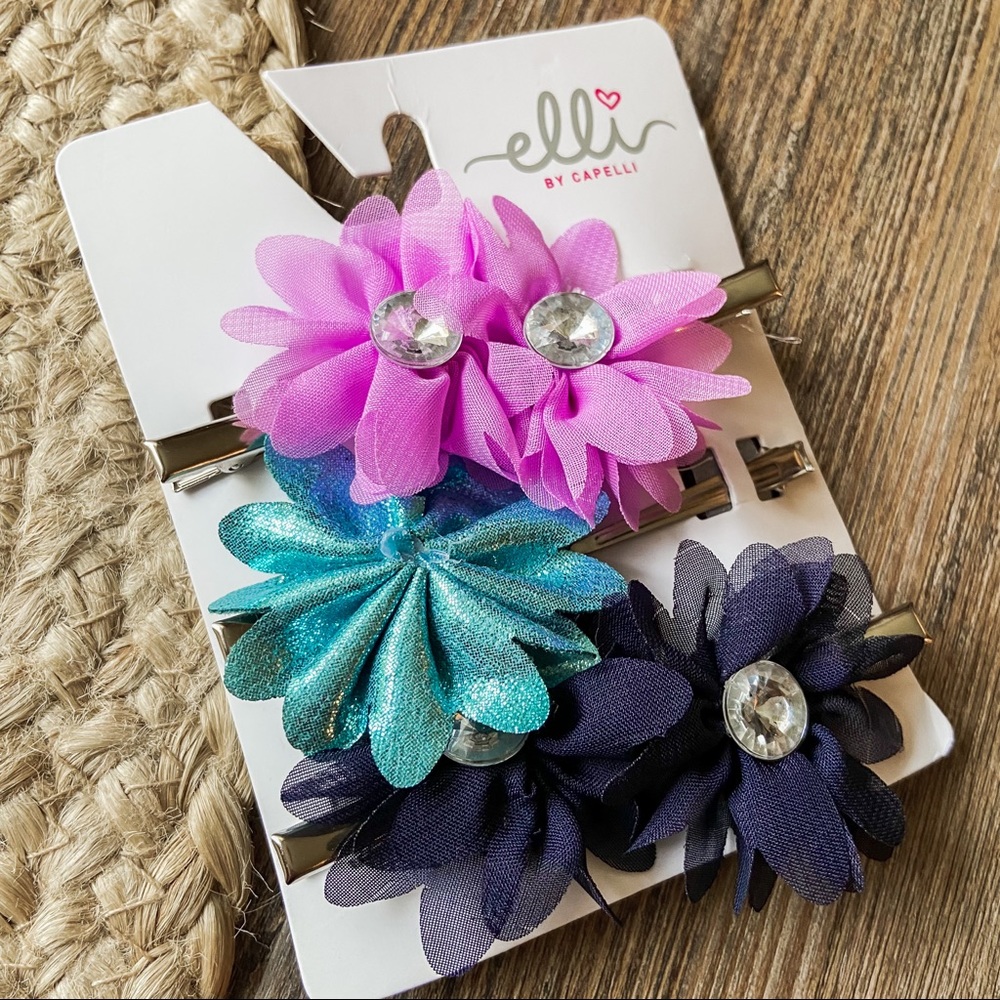 Elli By Capelli Floral Hair Clips